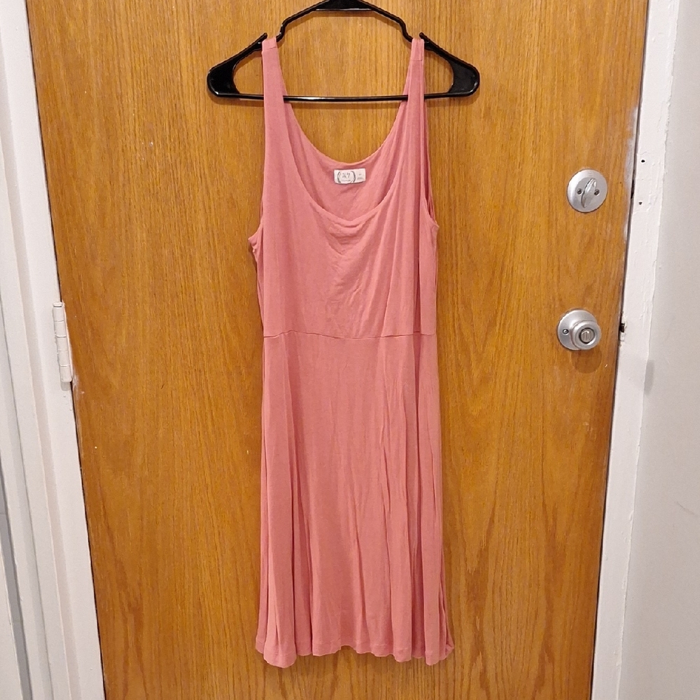 Soft rayon salmon pink dress